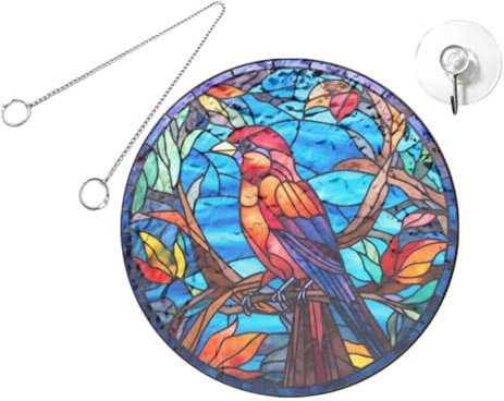 BESPORTBLE 1 Juego decoración de vidrieras Cazador de Sol Animal atrapasueños de Ventana de acrílico Atrapasol para decoración Atrapasol acrílico Coloreado colibrí de vidrieras