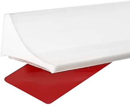 39Inch/1M Silicone Shower Door Threshold Water Dam,Wet Room Floor Barrier, Self-Adhesive Water Stopper, Worktop Edging Water Retaining Seal Stripfor Kitchen Sink,Bathroom Floor,Shower Tray(White)