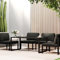 CKioict Balkontisch Terrassentisch Loungemöbel Garten-Esstisch Anthrazit 120x60x66 cm AluminiumFür Gärten, Rasenflächen, Balkone