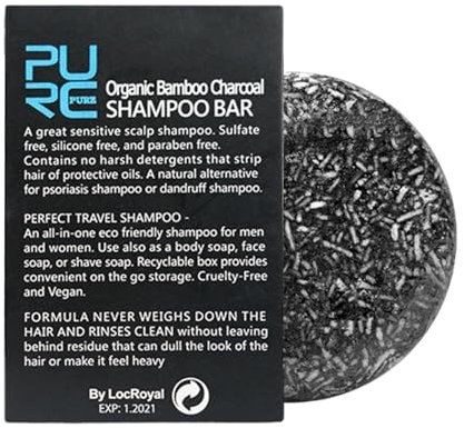 Holdes Shampoo-Bar mit Seife für die Haare, natürliches Shampoo mit Bambuskohle, festes Shampoo für dunkles Haar, für die meisten Haartypen