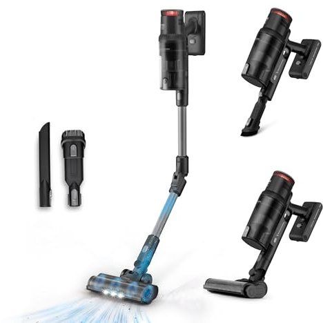 Ufesa U7 Digital Aspirador Escoba sin Cable, 500W, Pantalla Táctil , 29.6V, Autonomía 80 min, Cepillo Multisuperficie con Luz, 4 Modos, 26KPa, Tecnología Multiclónica, Accesorios Suelo/Alfombra/Coche