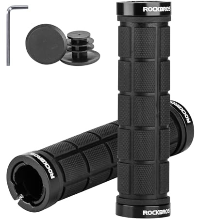 ROCKBROS Bike Handlebar Grips Bike Grips Double Lock On Comfortable Bicycle Handlebar Grips Non-Slip for Mountain Bike BMX Bike Scooter Beach Cruiser, Folding Bike