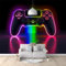 Vintage Wallpaper Wall Mural 98x68 inch, Neon Game Controller 3D Effect Photo Wallpaper for Living Room, Kitchen, Bedroom Background Wall Art Decoration Colorful