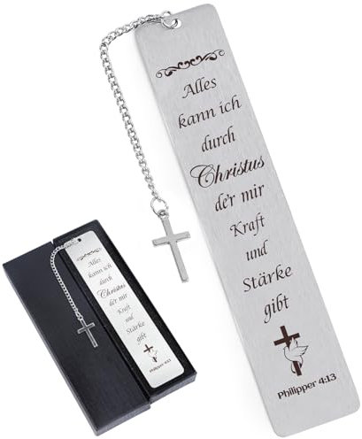 Afritee Christliche Geschenke Christian Lesezeichen - Inspirierende Geschenke Mit Geschenkbox Lesezeichen Mit Bibelvers Und Kreuz Anhänger Kommunion Motivation Für Frauen Männer
