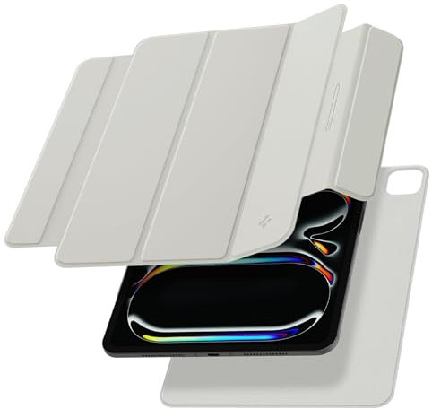 Spigen Cover AirSkin Folio OneTap compatibile con iPad Pro 11 pollici M4 (2024) di 5a generazione, custodia sottile e leggera completamente rimovibile con magnete - Grigio