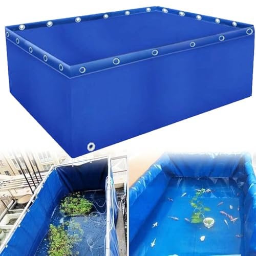 Generisch Multifunktionales Aquariumbecken mit Ablassventil, PVC-Leinenbecken, 0,5-mm-Plane, Lagerbecken, geeignet zum Schwimmen mit Koi und Schildkröten,2x1x0.8m