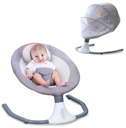 Mobiclinic® kids, Sdraietta neonati elettrica, Tuktuk, 4 velocità regolabili, Da 0 mesi a 18 kg, Pettorina 3 punti, Telecomando, 12 canzoni integrate, Giocattoli, Zanzariera, Bluetooth e usb