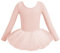 HIPPOSEUS Fille Robe de Ballet Danse Tutu Justaucorps de Ballet Danse Gymnastique Enfants Manches Longues, Y04cx-Paillettes rose,8-9 Années