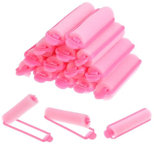 Lnngub 14 rulos de esponja, 70 x 15 mm, esponja de espuma, rizadores de pelo rosa, esponja suave, rizadores para el cabello, herramientas de peluquería, rulos para dormir, para mujeres, niñas, niños