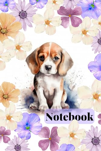 Floral Beagle Notebook: Blank Lined Journal, Great for writing Notes , Gift for Dog Lovers