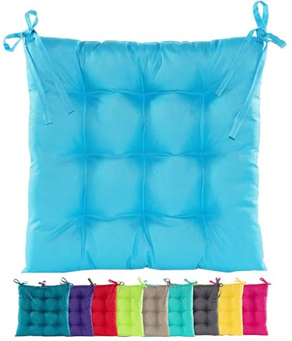 JACK Outdoor Stuhlkissen 38x38cm Lounge Kissen Auflage Wasserfest Sitzkissen Garten Lotus Effekt, Farbe:Hellblau