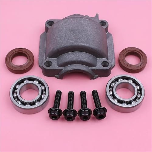 LAVAS Base del cárter del motor del cilindro con 4 pernos y tornillos for motosierra Stihl MS180 MS170 018 017 MS 180 170, repuesto de cojinete de cigüeñal y sello de aceite.