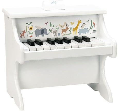 VILAC - Piano Les animaux du Monde Avec partitions – Sarah Betz – Musikspielzeug – Holz lackiert und illustriert mit 18 Tasten + 10 Partituren – Lernspiele für Kinder – ab 3 Jahren – 7115