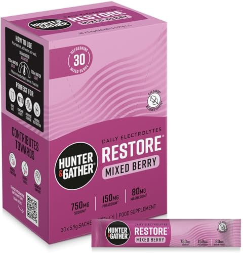Hunter & Gather Restore Electrolytes Sachets x 30, with Natural Monk Fruit