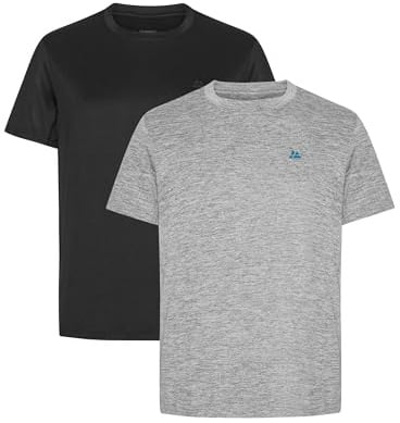 DANISH ENDURANCE Sport T-Shirt Herren, Atmungsaktiv, 1er & 2er Pack | Laufshirt aus recyceltem Polyester, Leicht, Atmungsaktiv & Schnelltrocknend mit Stretch für Laufen und Fitnessstudio