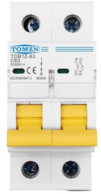 KVEIYIIC Disjoncteur 2P 600V Courbe Fusible unipolaire à Courant continu(2P 10A)