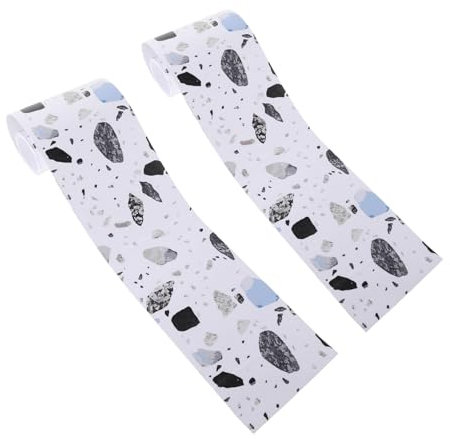 Angoily Lot De 2 Rouleaux D'autocollants Muraux Décoratifs : Bordures Blanches, À Décoller Et À Coller, Motif Floral, Papier Peint Amovible Pour Chambre D'enfant, École Maternelle