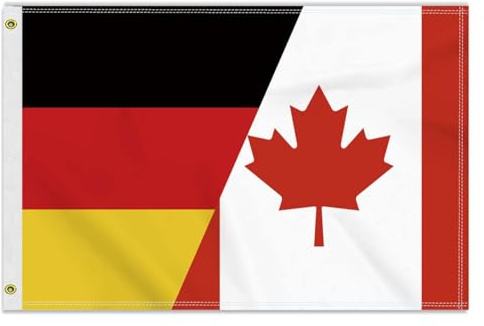 Große 60×90 CM Kanada Deutsch Flagge, 2×3FT Medium 150D Kanadisch banner,Strapazierfähige Doube-Seitendruck Dekor Messingösen Medium Canada