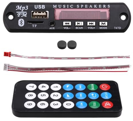 Asyduey Bluetooth 5.0 Wireless-Decoder-Platine - DC 12V Audio- für USB TF Radio, MP3 WMA mit Fernbedienung