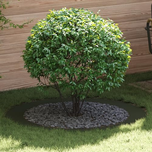 Jardinière en plastique vert olive avec cache-pot, 120 cm, forme ronde, pour l'intérieur et l'extérieur, résistant aux UV, avec finition mate, pour balcon, terrasse, jardin