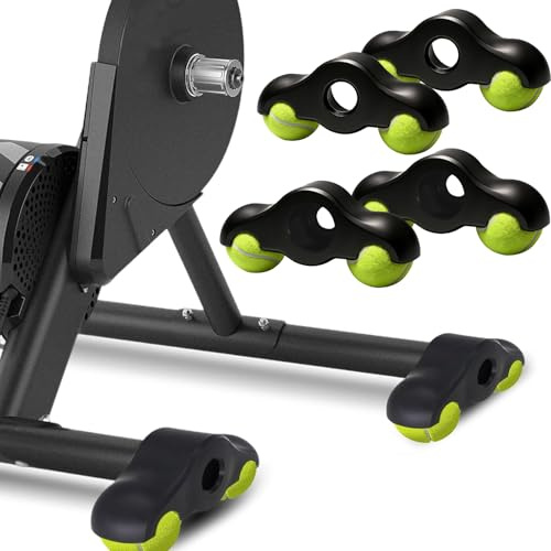 4 Stück Rocker Plate Feet, Indoor Cycling Snap Rocker Feet Adapter,Tragbarer Wippplatten-Fahrradtrainer,Indoor Cycling Tennisbälle Fußadapter für Wahoo Kickr Core 2/1 Rollentrainer, Mit 8 Tennisbällen