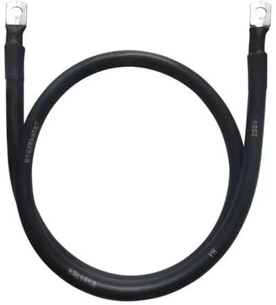 Cavo di collegamento batteria 10/16/25/35mm2 Filo di rame 8/6/4/2 AWG con terminali(Black,M8-8.5MM_2 AWG - 35MM2_20CM LENGTH)
