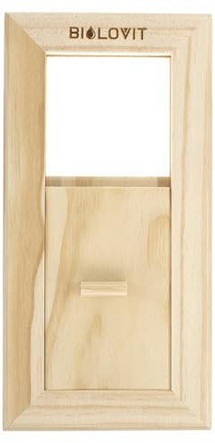 Bilovit Pine Sauna Vent Cover, Adjustable Sliding Air Vent, 280 x 140 mm