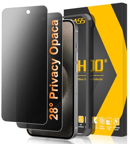 JEHOO 2 Pezzi per iPhone 15 Pro Max Privacy Opaca Pellicola, Anti Spy, Antiriflesso, Senza Bolle Pellicola Protettiva, Matt Durezza 9H Vetro Temperato Protezione Schermo