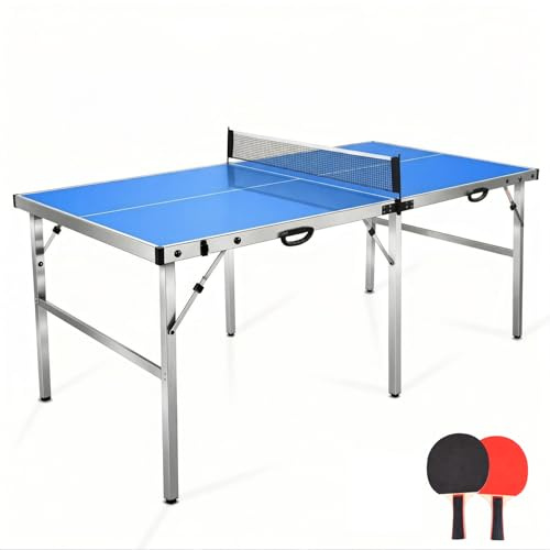 hotsizz Tischtennisplatte Outdoor klappbar 182×91×76 cm | Tischtennistisch für den Innen- und Außenbereich | 2 Tischtennisschläger und 4 Bälle | Tischtennisplatte Outdoor für Erwachsene und Kinder