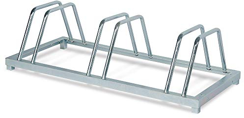 Soporte para 3 bicicletas, estructura de acero galvanizado, 880 x 400 x 200 mm