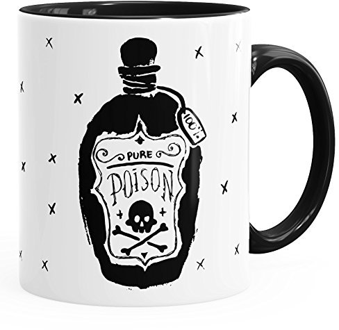 MoonWorks Starker Schwarzer Kaffee Black Pure Poison Kaffee-Tasse schwarz Unisize