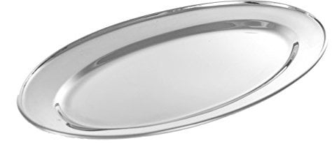 Buckingham Stainless Steel, Oval Tray Plate, Meat Platter, Serving Dish 45 cm, 45 x 30 x 3 cm