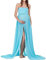 xuanranUK Jupes Enceintes Maternité Photographie Robe Sexy Longue Jupe en Mousseline de Soie pour Photo Shoot pour Plage Vetêment à la Mode Vetements Grossesse (Bleu Ciel)