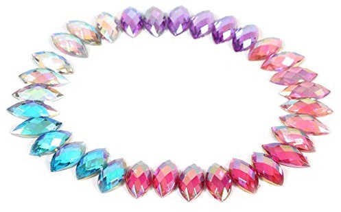 500Pcs Crystal Rhinestone Flatback Acrylic Beads Horse Eye Shape AB Gems Acrylic Rhinestone 7 * 15mm for Wedding DIY Party Decor (05 Violet)