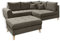 ALICE Ecksofa mit Hocker, Stoffbezug Schlamm - Moderne Eckcouch mit Kissen & Massivholz Füßen - 249 x 94 x 175 cm (B/H/T)