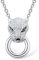 namana Atemberaubende Panther Halskette für Damen. 925 Sterling Silber Halskette für Frauen mit grünen und weißen Zirkonia Edelsteinen mit einem Panther Motiv. Sterlingsilber Halskette