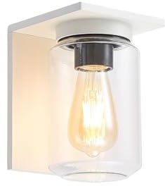 Lucande Wandleuchte außen Semka (spritzwassergeschützt (Modern) in Weiß aus Aluminium (1 flammig, E27) - Außenwandleuchten Wandlampe Led Außenlampe Outdoor für Außenwand/Hauswand Haus