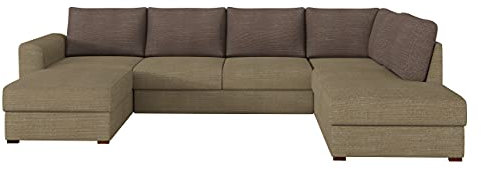 Mirjan24 Ecksofa Wilma Premium, 2 Bettkasten und Schlaffunktion, Eckcouch Polsterecke Sofa Couch Couchgarnitur Schlafsofa Bettsofa (Terra 08 + Terra 08 + Terra 09, Seite: Rechts)