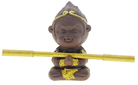 xuejuanshop Sun Wukong Statue Dekoration Aquarium lila Sand Monkey Ask Tank Ornamente qitianeheng Sonne Wukong Aquarium Dekoration landschaftsbau Handwerk dekor AFFE King Figur (Color : A)