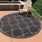 SANAT Outdoor Teppich Wetterfest - Teppich für den Innen- und Außenbereich - Balkon Teppich Wasserabweisend - Teppiche für Terrasse, Garten, Küche, Bad oder Wohnzimmer - Grau, 200 cm Rund