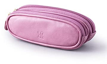 Lakeland Leather Custodia per occhiali in vera pelle, unisex, doppia coppia, malva, Taglia unica
