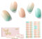 NAILOG Semi Cured Gel Nail Strips, 34 pcs Salon-Quality Gel Nail Stickers, Long Lasting Nail Wraps for Women with Soft Gel Finish, New Dawn
