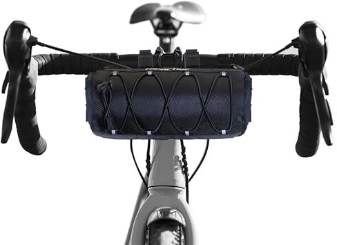 Topactive Bolsa Manillar Bicicleta,Mochila para Gravel,Bikepacking, Bolsa Bicicleta Impermeable, Accesorios para Bicicleta (Negro)