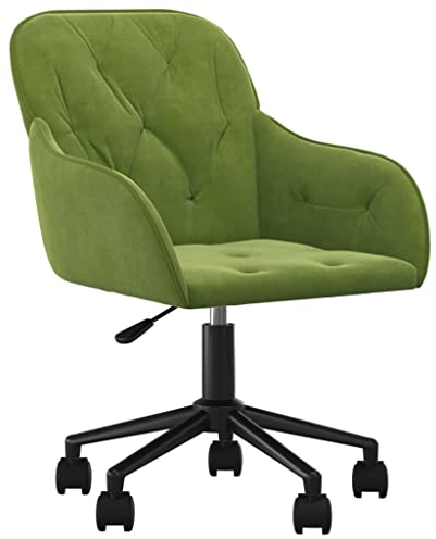 vidaXL Bürostuhl Drehbar Höhenverstellbar Chefsessel Drehstuhl Bürosessel Schreibtischstuhl Computerstuhl Gamingstuhl Büromöbel Hellgrün Samt