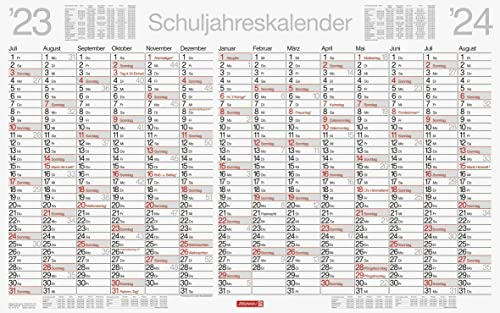 BRUNNEN Schuljahreskalender abwischbar Lehrer-Sortiment 2023/2024 1 Seite = 14 Monate 75 x 47 cm weiß