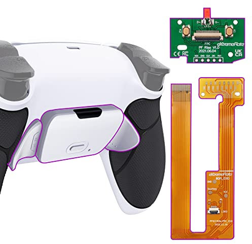eXtremeRate Rise V3 Remap Kit Programmabile per ps5 Controller BDM-030/040/050,Tasti Aggiuntivi Palette Back Button Cover Grip Gomma Paddles Posteriori per ps5 Joystick-Nero&Bianco