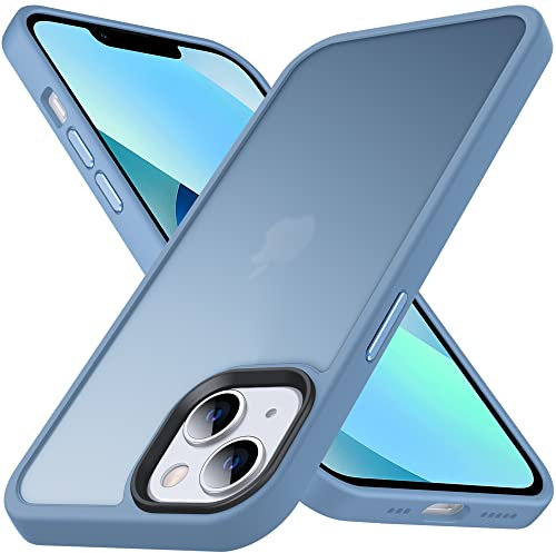 Anqrp Zero Seriesr Kompatibel mit iPhone 13 Mini Hülle, Minimalistische Transluzente Matte Schutzhülle, Military Grade Handyhülle für iPhone 13 Mini mit Flüssigsilikon 5.4 Zoll, Blau