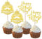 24 Stück Happy Father's Day Cupcake Toppers Best Dad Tortendeko Super Dad Crown Moustache Tortendekorationen für Happy Father's Day Party Männer Geburtstag Party Cake Decoration Gold