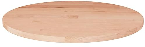 vidaXL Runde Tischplatte Massivholzplatte Eichenplatte Holzplatte Platte Ersatztischplatte Ø50x1,5cm Unbehandeltes Massivholz Eiche