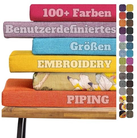 frides Benutzerdefinierte Bankkissen, Waschbar Abnehmbarem Bankauflage Stuhlkissen Für Fensterbank, rutschfeste Bankpolster Schaukel Sitzkissen FüR Outdoor,GartenmöBel,Terrasse,Drinnen (5CM)